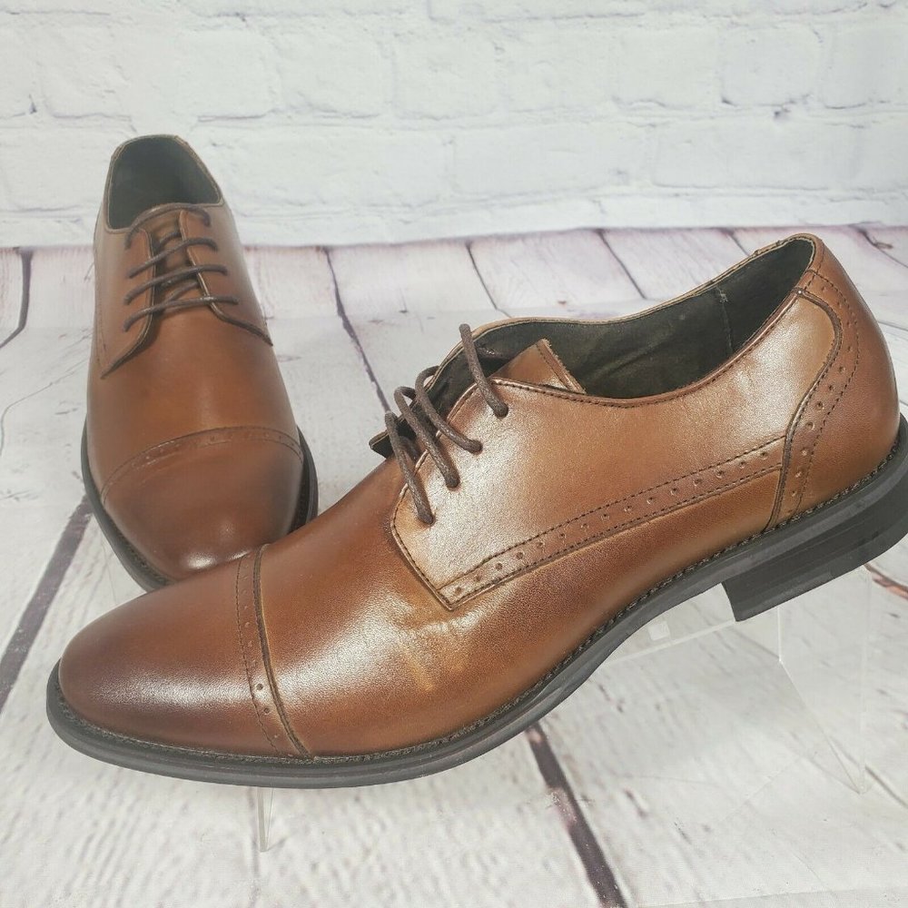 Asher Green Men's Brown Genuine Leather Oxford Shoes - Picture 2 of 9